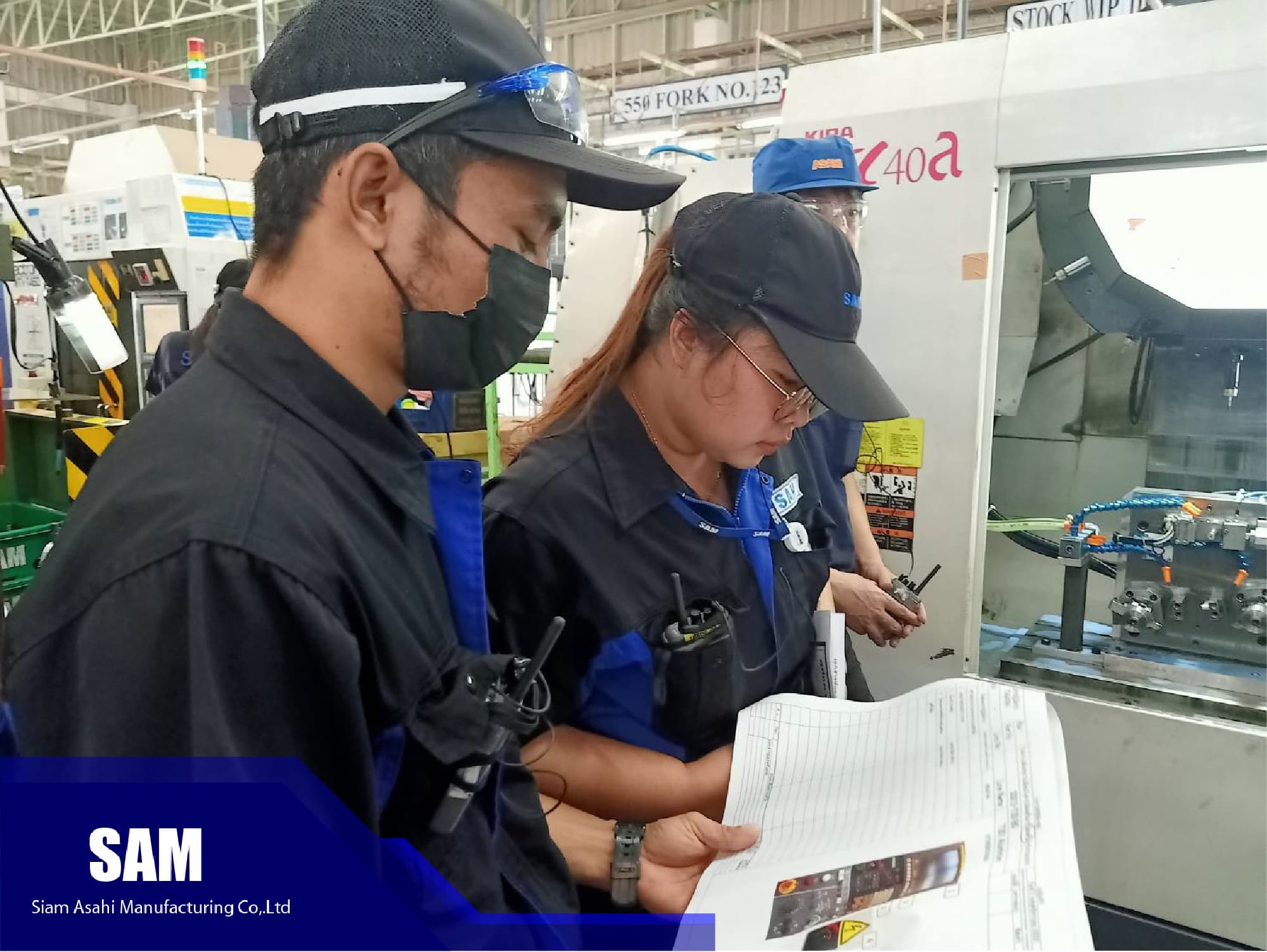 ฝึกอบรมไลน์ผลิตใหม่ — โดยผู้เชี่ยวชาญ Asahi Tekko (Mr. Hagiwara, Mr. Hiromura) — 2/4